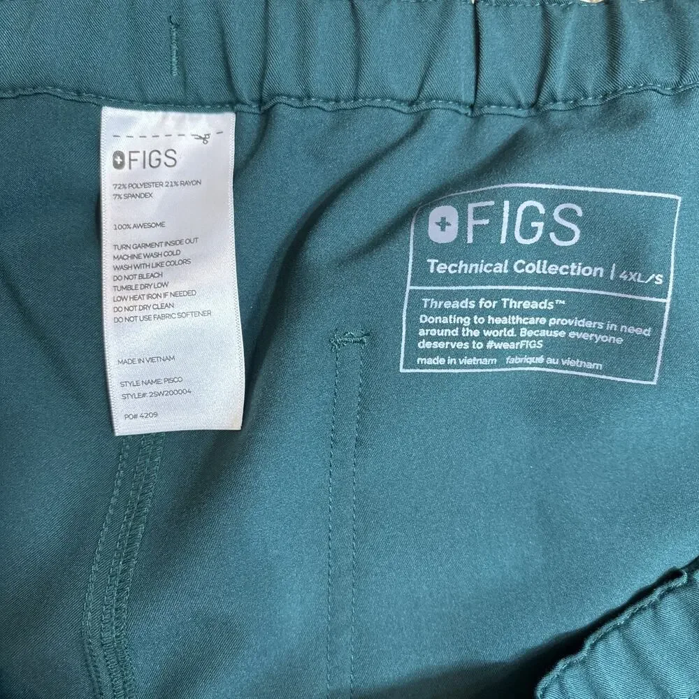 Figs Mens 4XL Pisco‎ Basic Scrub Pants Green Technical Collection